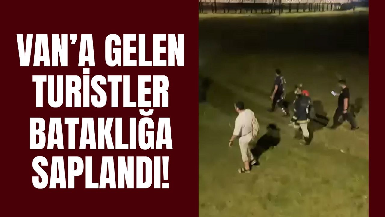 Van’a gelen turistler bataklığa saplandı!