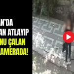 Van’da duvardan atlayıp telefonu çalan hırsız kamerada!