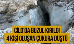 Cilo’da buzul kırıldı, 4 kişi oluşan çukura düştü