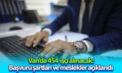 Van’da 454  işçi alınacak: Başvuru şartları ve meslekler açıklandı