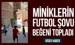 Miniklerin futbol şovu beğeni topladı