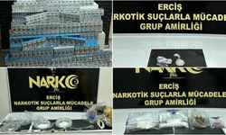 Erciş'te kaçak sigara ve uyuşturucu ele geçirildi