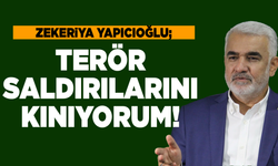 Zekeriya Yapıcıoğlu; Terör saldırılarını kınıyorum!