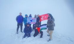 Vangölü Aktivistleri zirvede Filistin bayrağı açtı