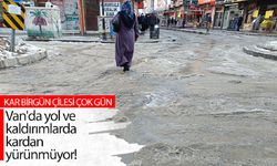 Van'da yol ve kaldırımlarda kardan yürünmüyor!