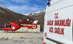 Bahçesaray'da ambulans helikopter hamile kadın için havalandı