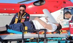 Kosta kırığı hastası için helikopter ambulans havalandı