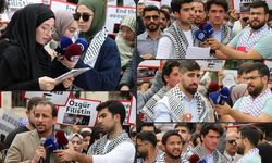 Üniversite öğrencileri 5 dilde 'Filistin Dayanışma Bildirisi' okudu