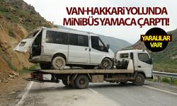 Van-Hakkari yolunda minibüs yamaca çarptı! Yaralılar var