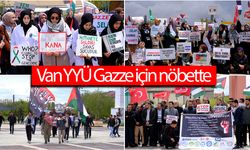 Van YYÜ öğrencileri Gazze için nöbette