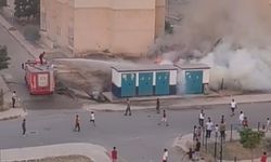 Mardin'da TOKİ'de yangın çıktı, halk panikledi