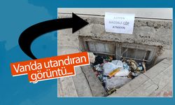Van’da utandıran görüntü: "Çöp atmayın" uyarısına aldırış etmediler