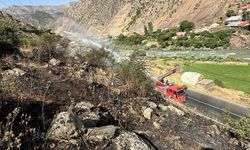 Van - hakkari yolunda anız yangını