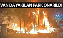 Van'da yakılan park onarıldı