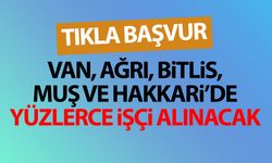 Van, Ağrı, Bitlis, Muş ve Hakkari’de yüzlerce işçi alınacak: TIKLA BAŞVUR