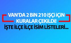 Van 2 bin 210 işçi alımı kuraları çekildi! İşte Van İUP kura sonuçları...