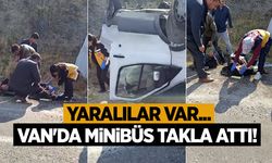 Van'da minibüs takla attı! Yaralılar var...