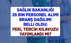 Sağlık Bakanlığı 26 bin personel alımı branş dağılımı belli oldu: Tercih kılavuzu yayımlandı mı?