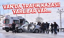 Van'da kar yağışı sonrası trafik kazası! Yarlılar var...