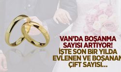 Van’da boşanmalar artıyor! İşte son bir yılda evlenen ve boşananların sayısı…