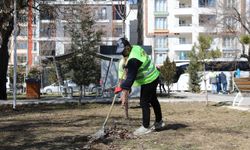 İpekyolu'ndaki parklarda bahar temizliği