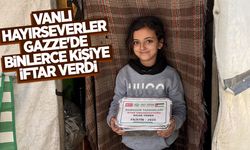 Vanlı hayırseverler Gazze'de binlerce kişiye iftar verdi