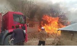 Gürpınar’da evlerin arasında korkutan yangın!