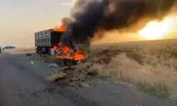 Diyarbakır’da tır alev alev yandı!