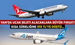 Van’da uçak bileti alacaklara büyük fırsat! 919 TL’ye düştü…