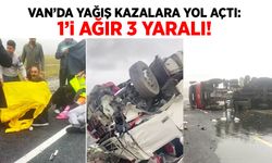 Van-Hakkari yolunda yağış kazalara yol açtı. 1’i ağır 3 yaralı!