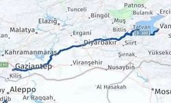 Van Gaziantep arası kaç km?