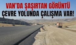 Van’da şaşırtan görüntü: Çevre yolunda çalışma var!