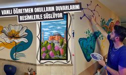 Vanlı öğretmen okulların duvarlarını resimlerle süslüyor
