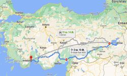 Antalya ile Van arası kaç kilometre?