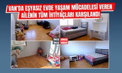 Van’da eşyasız evde yaşam mücadelesi veren ailenin tüm ihtiyaçları karşılandı