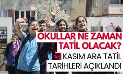 Okullar ne zaman tatil olacak? Kasım ara tatil tarihleri açıklandı