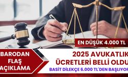Avukatlık Asgari Ücret Tarifesi Açıklandı: İşte Yeni Ücretler