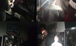 Van'da beraberler telefon ışığında tıraş yaptı