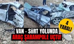 Van – Siirt yolunda araç şarampole uçtu! Yaralılar var...