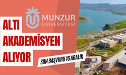 Munzur Üniversitesi 6 akademisyen alıyor: Son başvuru 16 Aralık