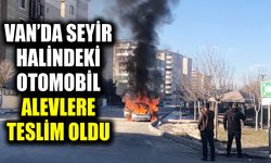 Van’da seyir halindeki otomobil alevlere teslim oldu