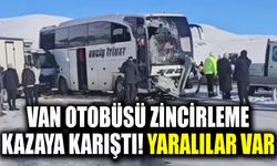 Van otobüsü zincirleme kazaya karıştı! Yaralılar var