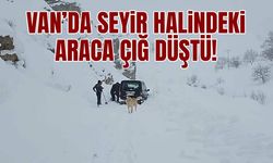 Van’da seyir halindeki araca çığ düştü!