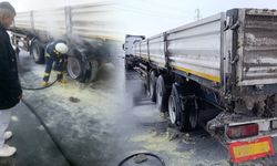 Van’da seyir halindeki TIR yandı