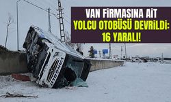 Van firmasına ait yolcu otobüsü devrildi: 16 yaralı!