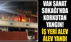 Van Sanat Sokağı’nda korkutan yangın! İş yeri alev alev yandı