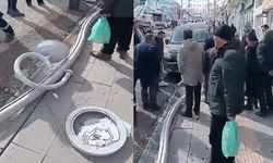 Van’da freni tutmayan araç direğe çarparak durabildi