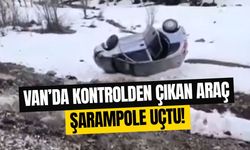 Van’da kontrolden çıkan araç şarampole uçtu!
