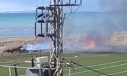 Van Edremit'te sazlık alanda yangın