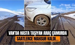 Van’da hasta taşıyan araç çamura saplandı! Saatlerce mahsur kaldı…